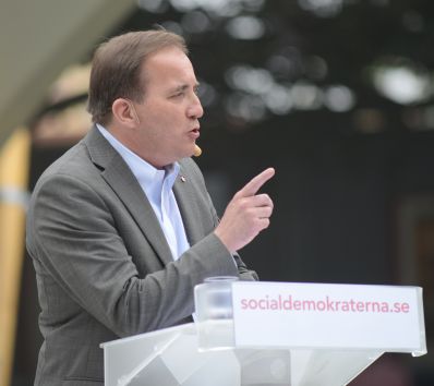 Socialdemokraternas partiordförande Stefan Löfven talar i Almedalen 2012