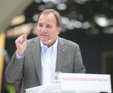 Socialdemokraternas partiordförande Stefan Löfven talar i Almedalen 2012