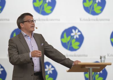 Kristdemokraternas partiledare Göran Hägglund talar i Almedalen 2012