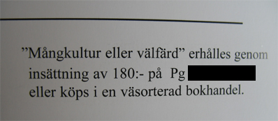 bild av broshyr - sverigedemokraterna hänvisar till väsorterad bokhandel