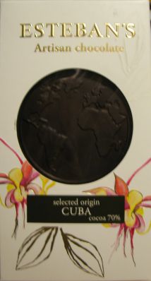 Esteban's artisan chocolate selected origin cuba 70%