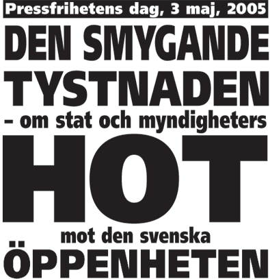 poster fÃ¶r Pressfrihetens dag 2005