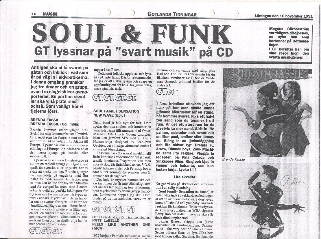 Soul & Funk 16 november 1991